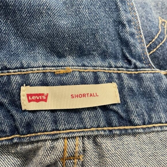 Girls Levi's Size 14 Reg Shortall Overalls Distressed Denim - Picture 6 of 9